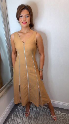 Tan Zip Dress