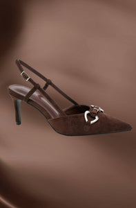 Brown sling Back Shoe