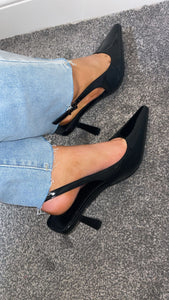 Black pointed heels