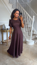 Load image into Gallery viewer, Brown Polka Round Neck Dress
