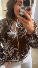 Load image into Gallery viewer, Brown Embroidered Bomber