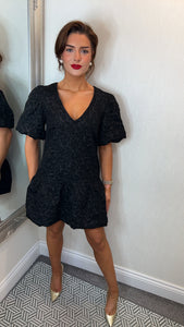 Black puff ball dress