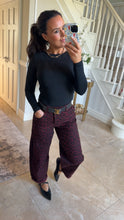 Load image into Gallery viewer, Wine Cheetah Balloon Jeans