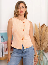 Load image into Gallery viewer, Peach Cotton Waistcoat