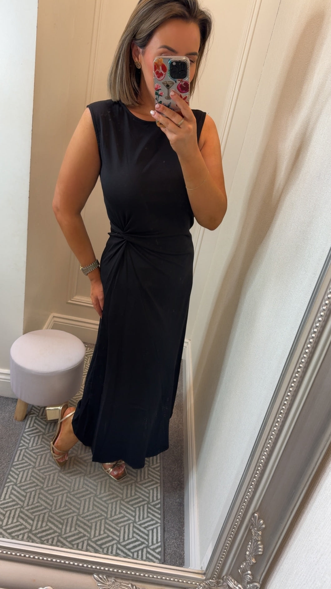 Black Stretchy Maxi Dress -