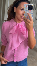 Load image into Gallery viewer, Pink Bow Cardi