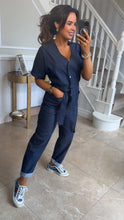 Load image into Gallery viewer, Super soft stretch denim jumpsuit