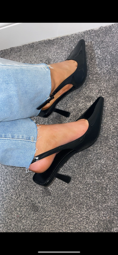 Black pointed heels