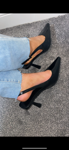 Black pointed heels