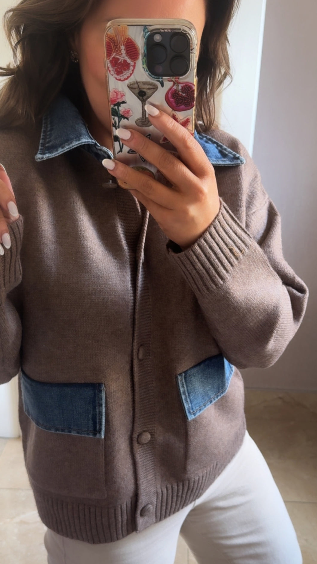 Mocha & Denim Cardigan
