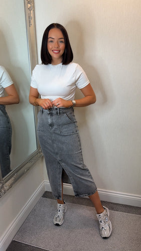 Grey Midi Skirt