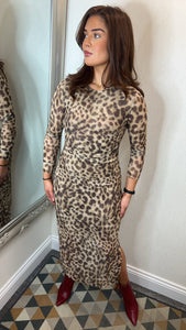 Leopard Midi Fit Dress