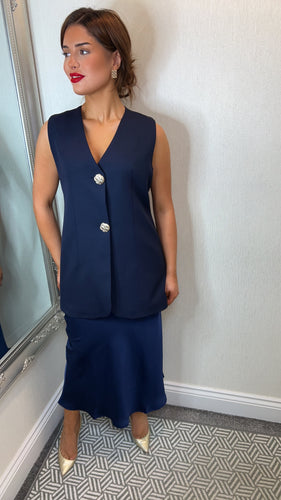 Navy Slip Skirt