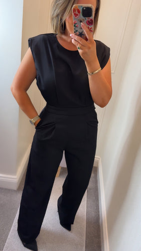 Black Pocketed Jumpsuit