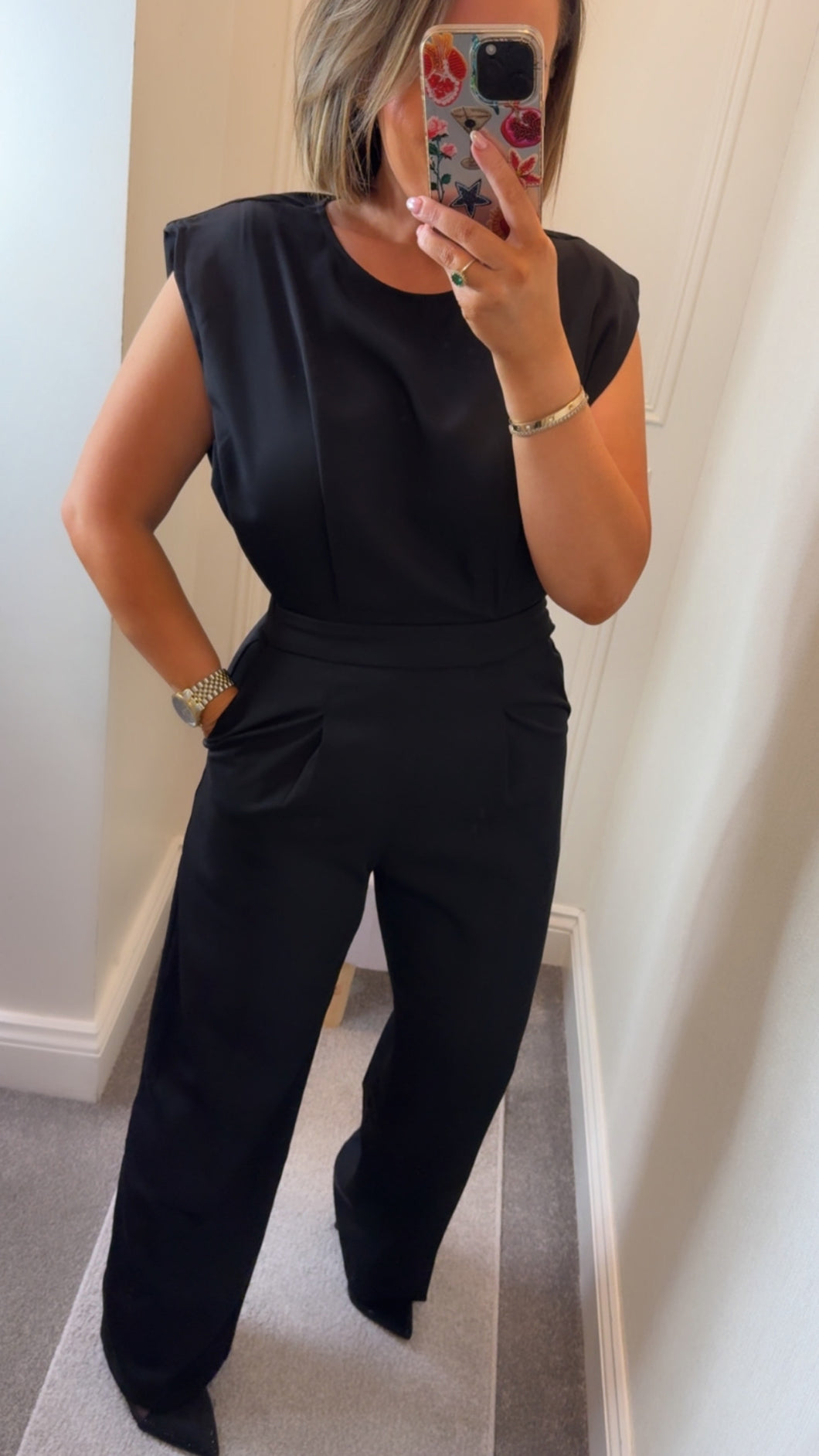 Black Pocketed Jumpsuit
