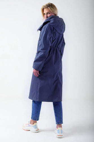 Navy Rain Mac