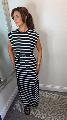 Black & White Ribbed Dress