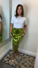 Load image into Gallery viewer, Kiwi Sequin Skirt