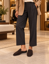 Load image into Gallery viewer, Choc Brown Srunch Mule Shoe
