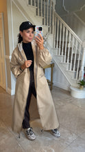 Load image into Gallery viewer, Camel Hooded Maxi Trench