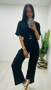 Black Belted Jumpsuit