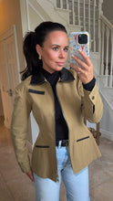 Load image into Gallery viewer, Khaki Jacket Leather Collar