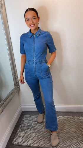 Denim Zipped Jumpsuit