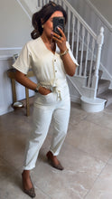 Load image into Gallery viewer, Cream super soft stretch jumpsuit