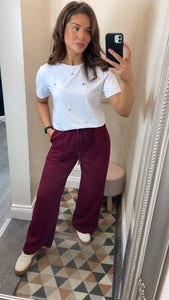 Pin Tuck Jogger Wine