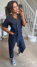 Load image into Gallery viewer, Super soft stretch denim jumpsuit