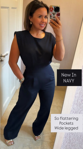 Navy Pocketed Jumpsuit