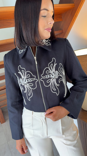 Black cropped jacket