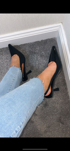 Black pointed heels