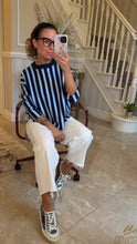 Load image into Gallery viewer, Striped Blue Knit Free Size