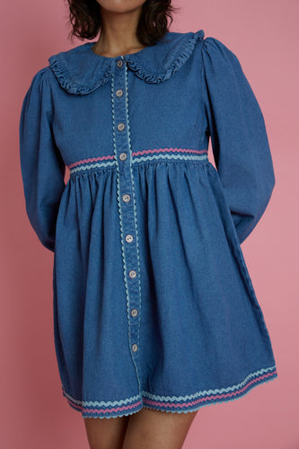 Denim collar dress