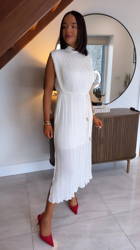 Butter Milk Pleated Dress