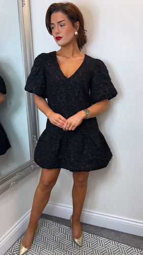 Black puff ball dress