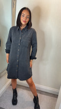 Load image into Gallery viewer, Charcoal Button Dress