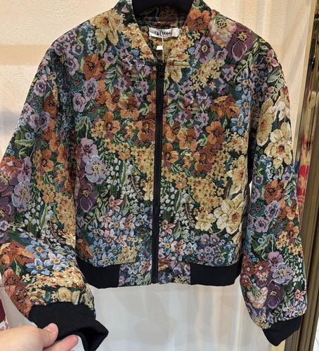 Cropped Textured Bomber
