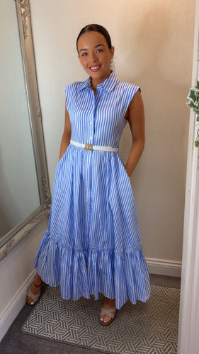 Blue Candy Stripe Dress