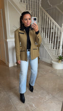 Load image into Gallery viewer, Khaki Jacket Leather Collar