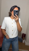Load image into Gallery viewer, Whiteish Cream Cropped Blazer