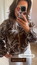 Load image into Gallery viewer, Brown Embroidered Bomber