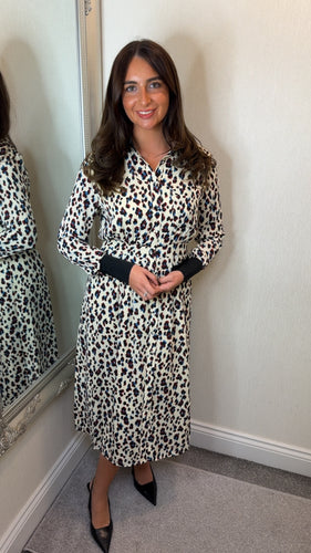 Leopard Black Collar Dress
