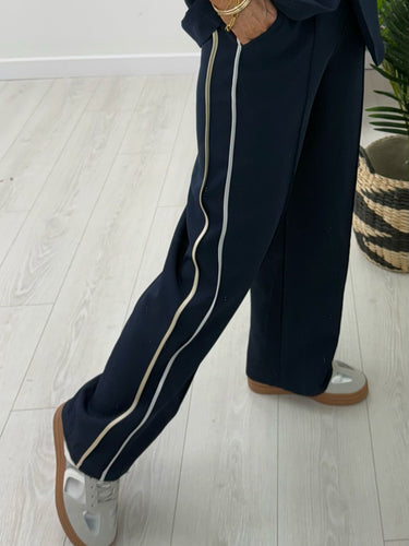 DOR navy striped pants