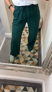 Pin Tuck Jogger Forrest Green