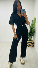 Load image into Gallery viewer, Black Belted Jumpsuit