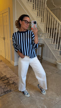 Load image into Gallery viewer, Striped Blue Knit Free Size