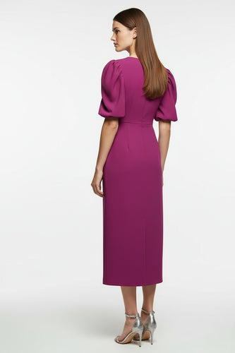 Magenta Midi Dress