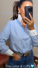 Load image into Gallery viewer, Blue collar pin shirt